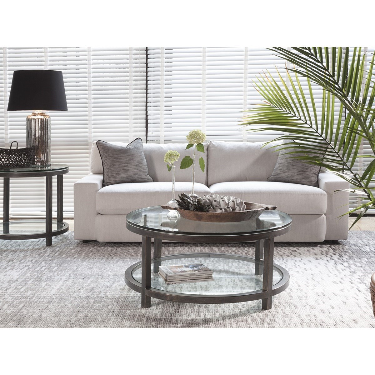 Threshold steel top gray coffee table